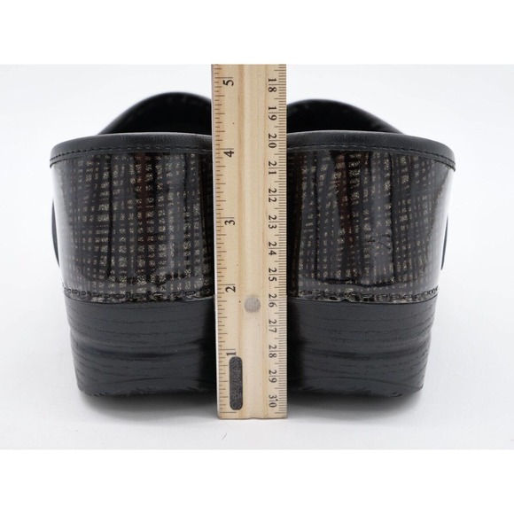 Dansko Original Professional Womens 11 Clogs Black Metallic Patent Leather Shoe - Picture 9 of 11
